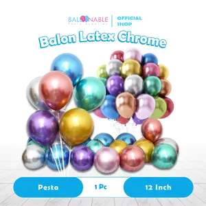 [Satuan] Balon Latex Chrome 12 inch (bukan double metalik)