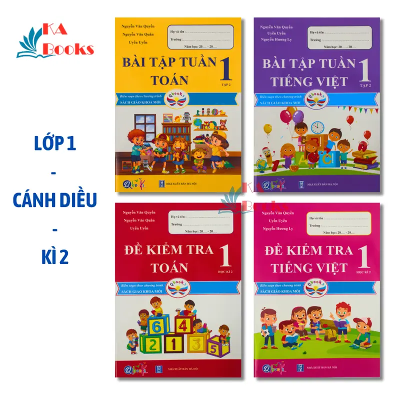 Sách - Combo Bài Tập Tuần, Đề Kiểm Tra Toán - Tiếng Việt Lớp 1 - Học Kì 2 - Cánh Diều (4 cuốn) 0