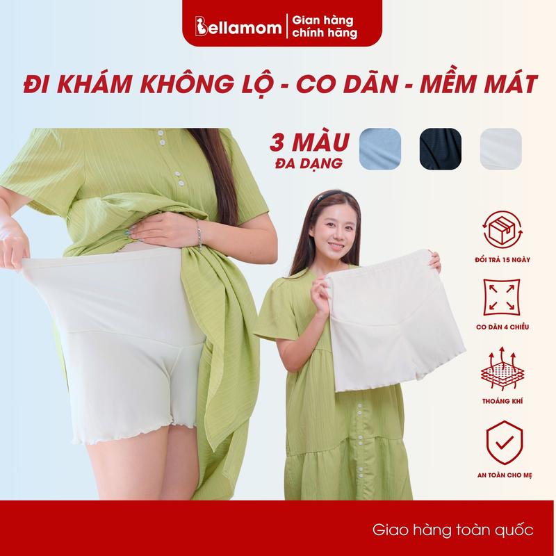 Quần bầu mùa hè, quần đùi bầu mặc váy, không lộ, quần bảo hộ đi khám thai - Bellamom