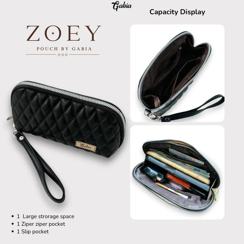 Product Introduction of GFR - Zoey By Gabia Pouch wanita simpel  pouch bordir terbaru murah/multifungsi muat make up/hp bahan kulit sintesis 0