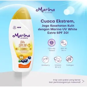 [92ML GOLD] Marina UV White Extra SPF30 Anti Polution Hand & Body Lotion Mencerahkan Memutihkan Kulit Anti UV Sinar Matahari Lotion nutrisi kulit Halus Putih