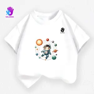Nalaran Kaos Anak Laki-laki Gambar Astronot Motif Planet dan Luar Angkasa untuk Membuat Imajinasi dan Minat dengan Ukuran S hingga XXL