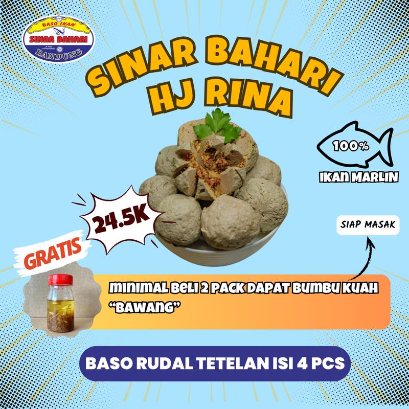 Bakso Baso Ikan Sinar Bahari Varian Rudal Mercon Cabe Premium Bumbu Kuah Tuna Berkualitas Enak Murah 4 Butir 0