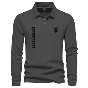 COD Baju T-shirt Kerah Polo Panjang Jpn Tegak Motif Hitam kaos Kerah Dewasa Shirt / Kaos Wangki Pria Polo / Kaos Seragam Kaos Distro Kerah Pria katun Pique Formal Unisex