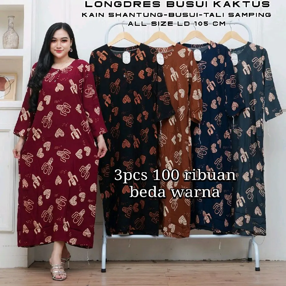 Paket 3pcs 100 ribu / daster longdress aneka motif terbaru 2025 viral Busui