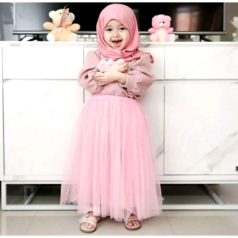 Hananque - Sabrina Rok Tutu Anak Cinderella Usia 4-13 Tahun Bridesmaid Rok Kondangan Fashion 1