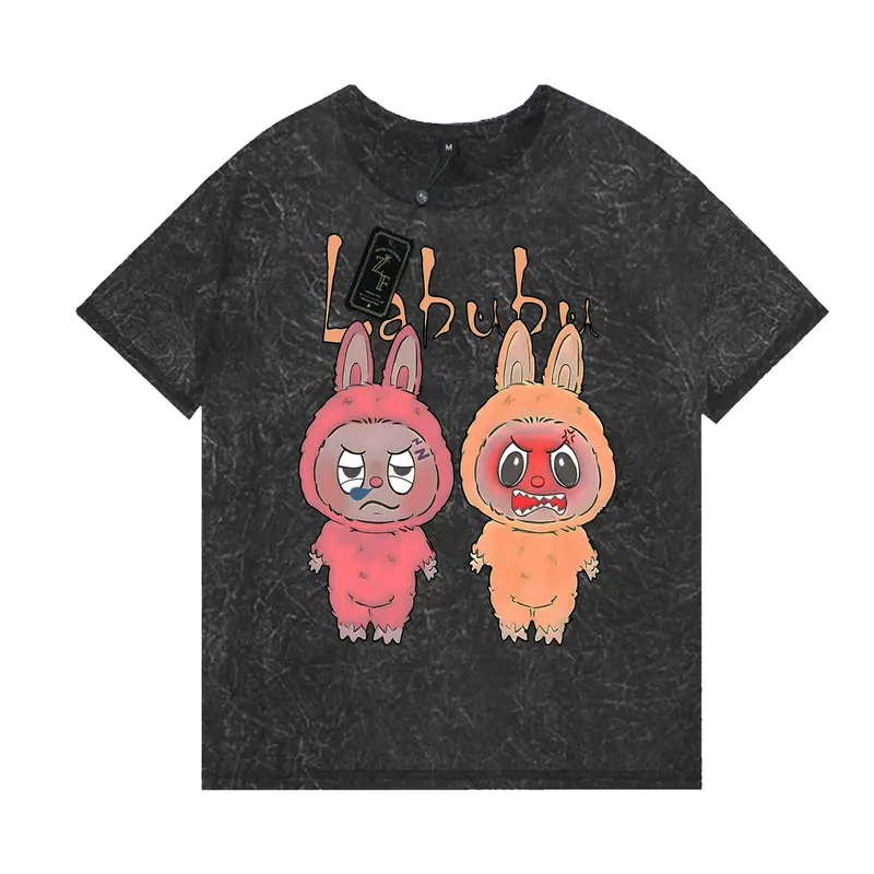 Baju Labubu Anak Motif Karakter Lucu 3-12 Tahun Baju Pakaian Fashion baju labubu Combed Cotton Karakter Lucu laki import Distro Hitam Katun Anak-Anak Laki-Laki Perempuan 3