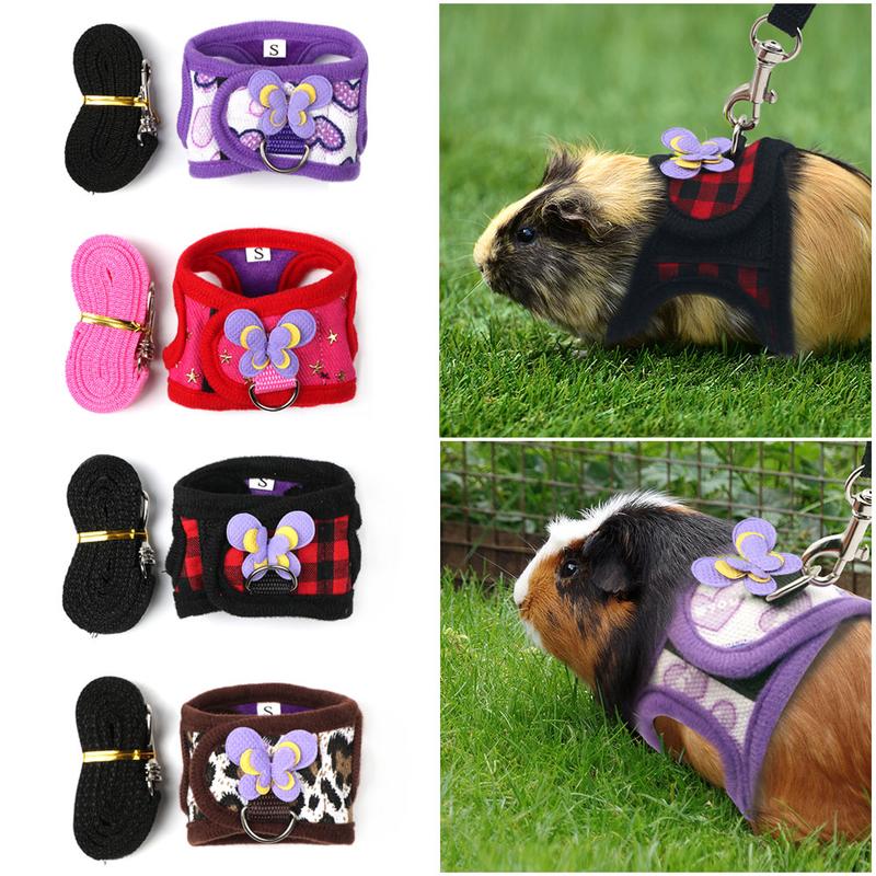CS Adjustable Guinea Pig Harness Leash Set Outdoor Traction Rope for Hamster Chinchilla Mice Rat Ferret Rabbit Small Animal Accessories #436313 0