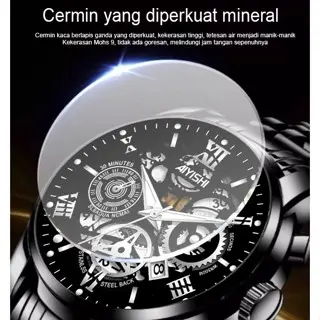 Jam Tangan Pria AIYISHI Tipe Olahraga Multi-Fungsi dengan Mesin Kuarsa Otomatis, Kaca Jam Warna Hitam, Bahan Stainless Steel, Tahan Air 30 Meter, Garansi 2 Tahun-1806 Jam Tangan Pria AIYISHI Tipe Olahraga Multi-Fungsi dengan Mesin Kuarsa Otomatis, Kaca Jam Warna Hitam, Bahan Stainless Steel, Tahan Air 30 Meter, Garansi 2 Tahun-1806