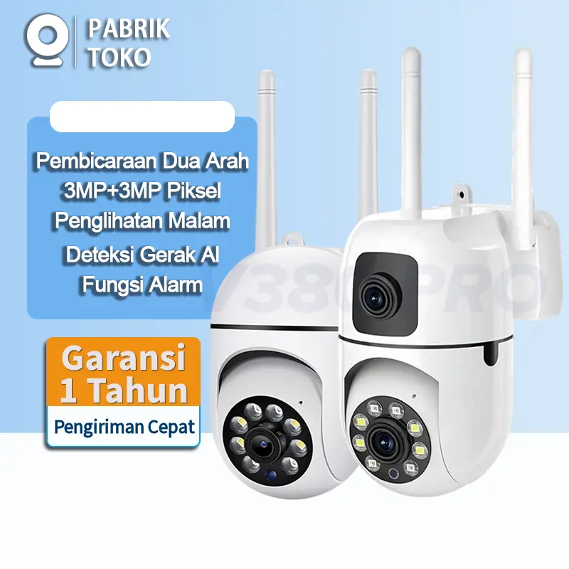 V380 Pro CCTV Luar Ruangan IP65 Tahan Air Pembicaraan Dua Arah
