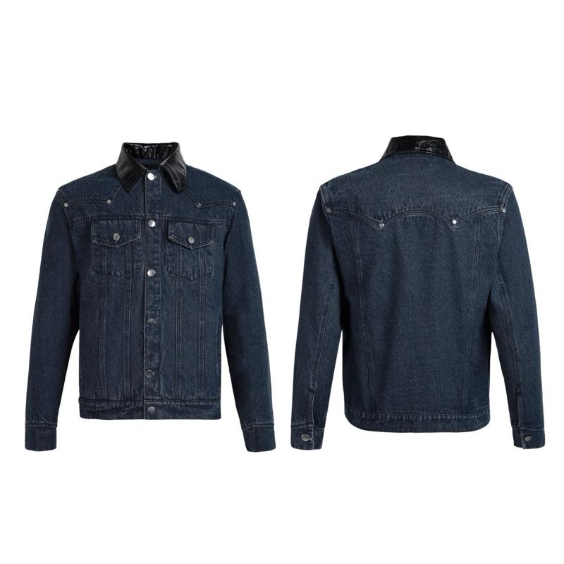 CHIVALRY Trucker Denim Jacket - Faux Skin Collar - Vintage Blue