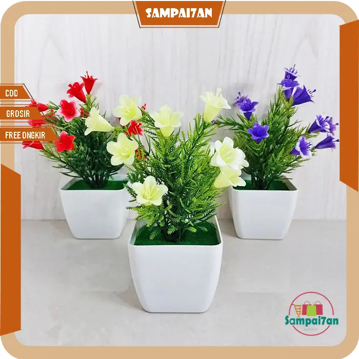 Bunga Hias Mini Palsu Dekorasi Meja Ruangan Artificial Flowers Plastik PBP10
