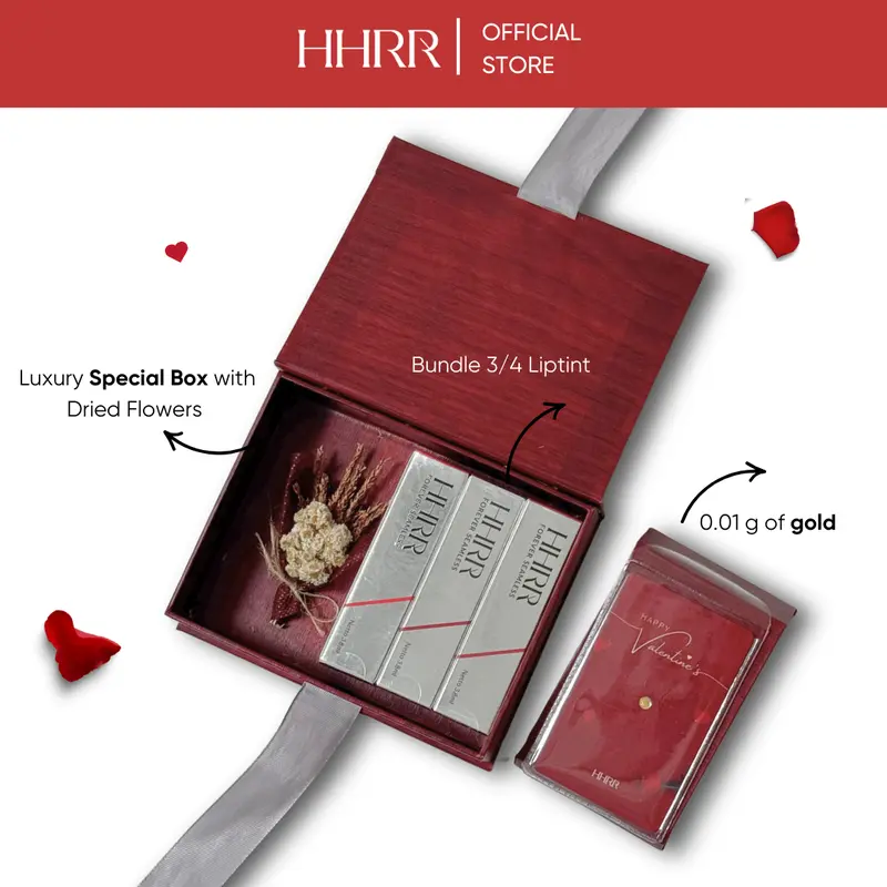 HHRR - [BUNDLING VALENTINE] - Liptint + Gold + Box + Flower 1