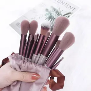 Paket Mini Travel Set Kosmetic Brush Make Up Set 13 Pcs Kuas Makeup Brush Eye Shadow Foundation Blusher Tools Set