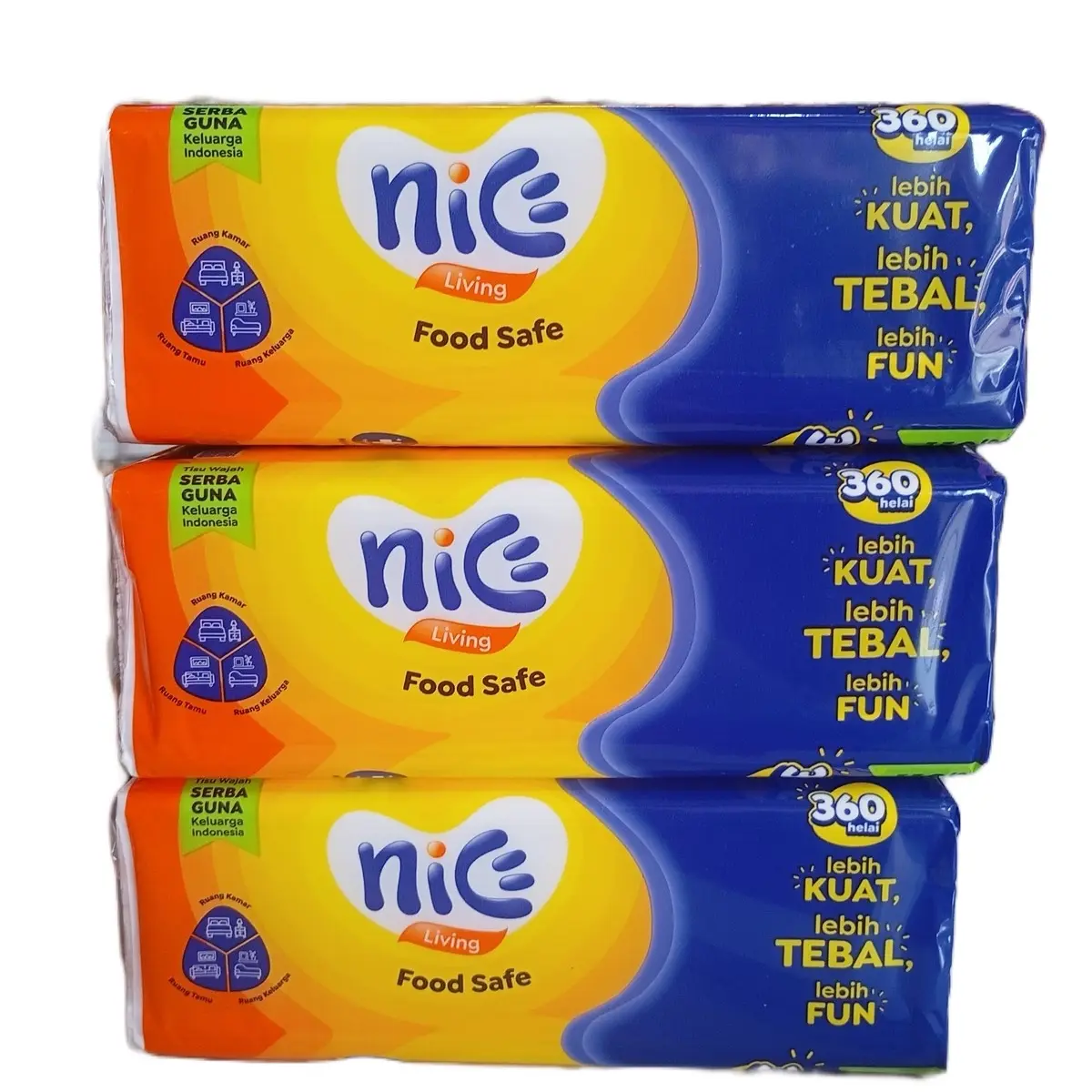 NICE TISSUE WAJAH 360 Helai lebih Tebal lebih lembut isi ISI 3 pcs