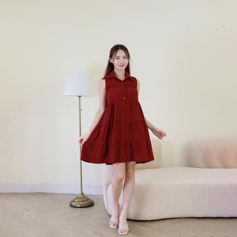 NAUREEN MIDI DRESS DASTERTREANDY DRESS CASUAL MIDI DRESS RAYYON daster wanita kekinian 0