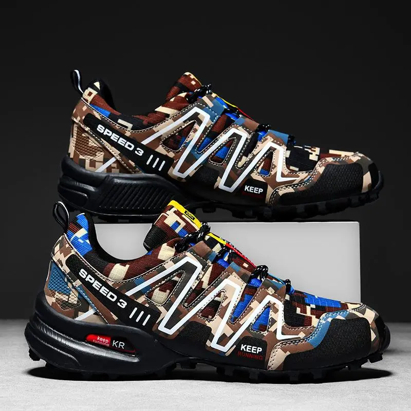 2024 New Men Sneakers Outdoor Hiking Shoes Breathable Sports Shoes Rock Mountain Climbing Shoes Non-slip Mountaineering Shoes Safety Shoes Work Shoes