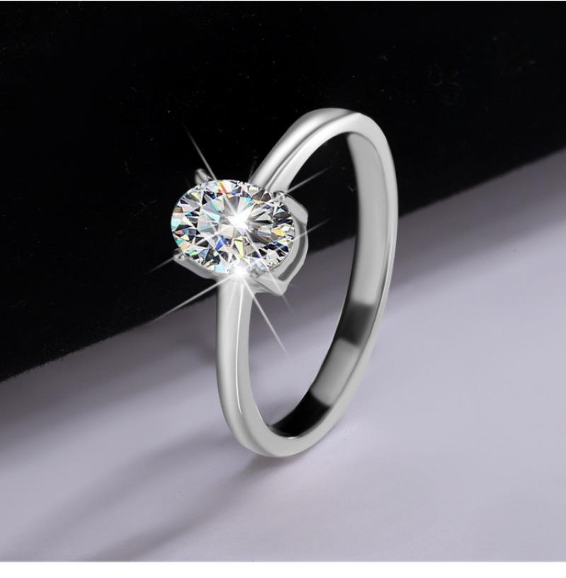 Product Introduction of 【#91】925 Sterling Silver 1CT Oval Shape Moissanite Ring 1