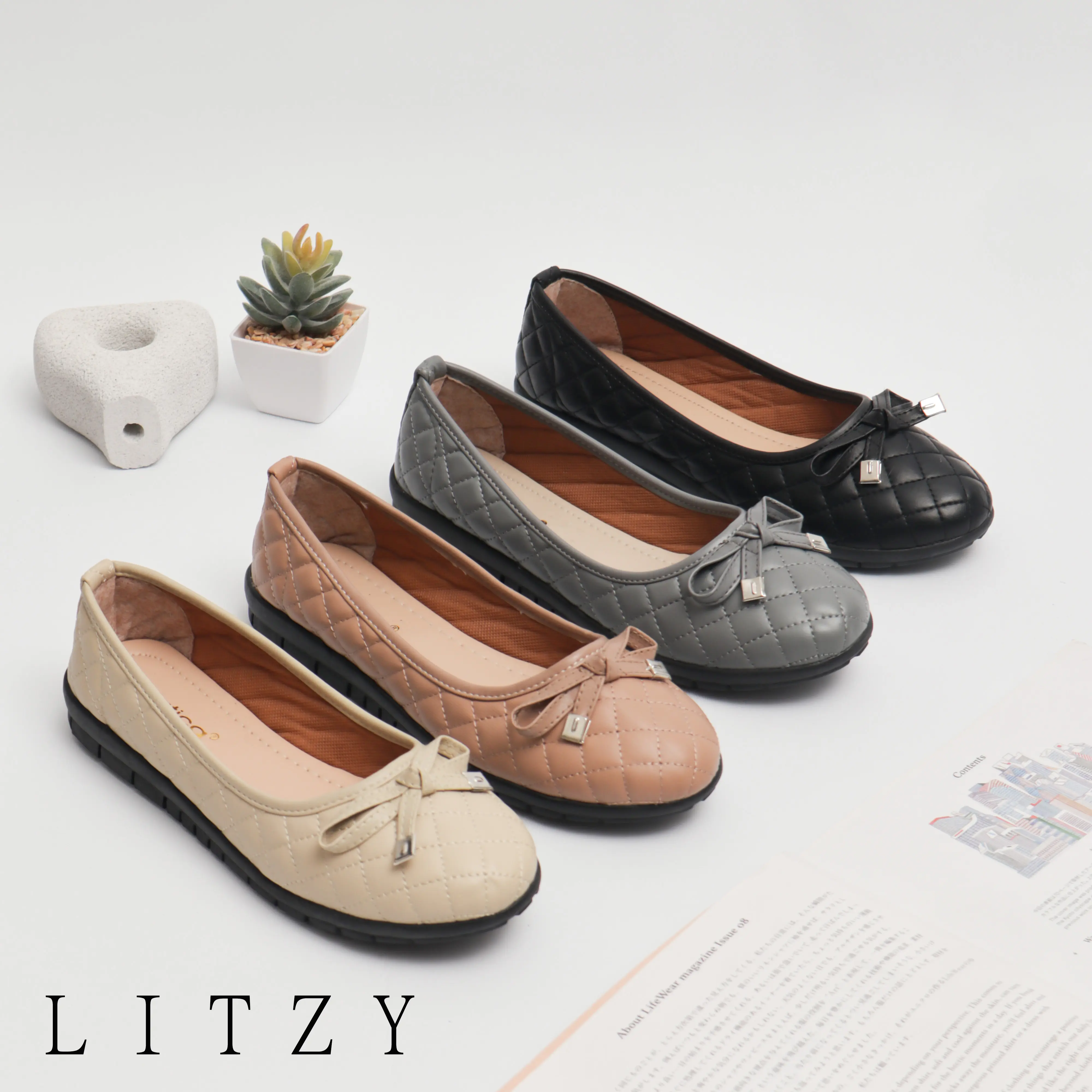LITZY - Gratica Aqeela Sepatu Flatshoes Perempuan Balet Wanita Kerja Karet