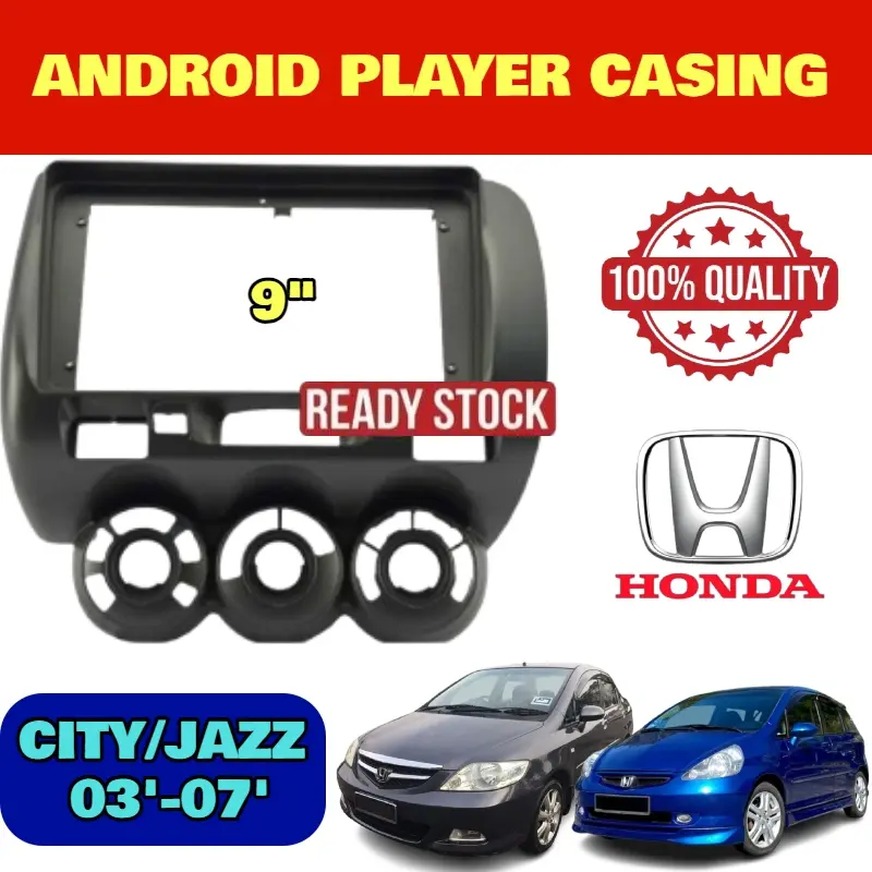 Honda City & Jazz 2003 - 2007 ( Manual AirCond ) 9 inch Android Casing + Socket