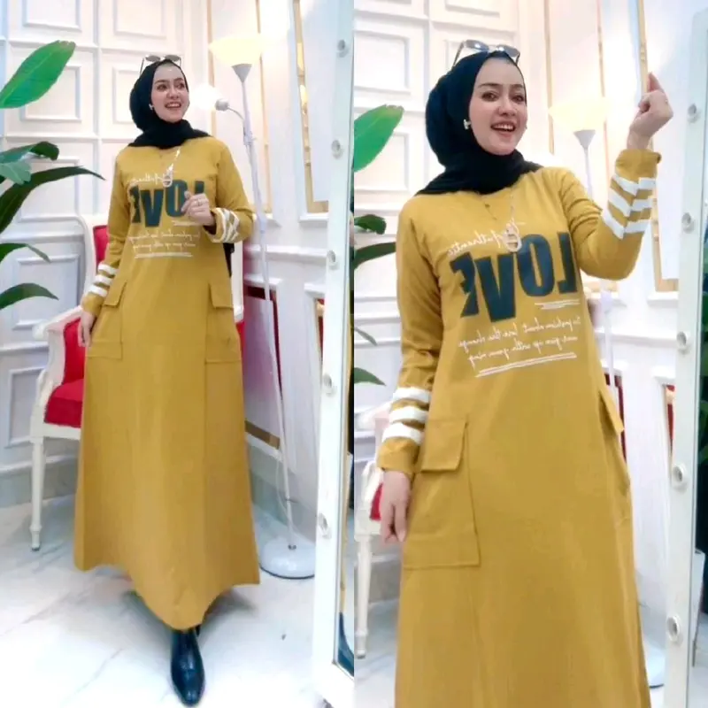 Gamis Kaos CINDY Combad 20s Standart Lengan Panjang 4