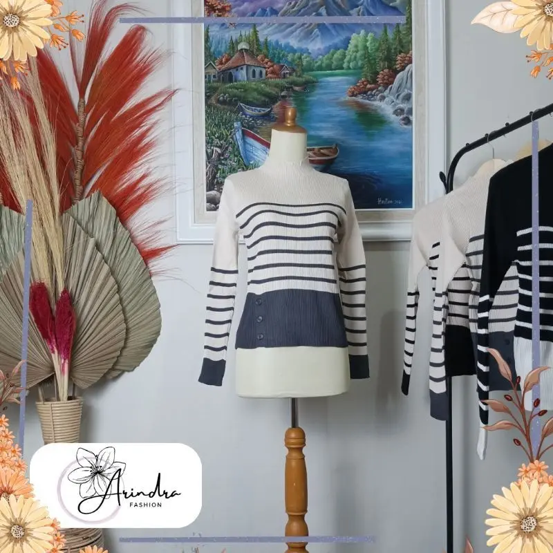 Baju Wanita Sweater Rajut Knit Top Long Sleeve Import Handini Fashion 1