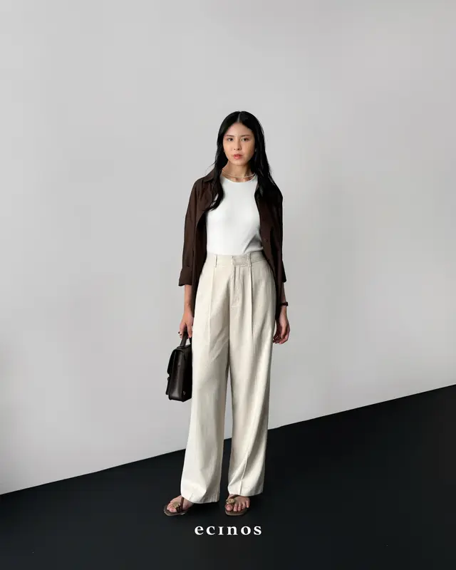 ECINOS - Agape Linen Trousers 2.0 | Celana Wanita | Celana Panjang Highwaist 4