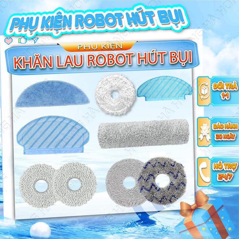 Khăn lau robot hút bụi lau nhà Ecovacs - Giẻ lau robot hút bụi Ecovacs - Phụ kiện robot hút bụi Ecovacs N30 Pro T5 T8 T9 N5 N8 N10 Ozmo 920 Ozmo 950 N9 plus DN33 DN35 T10 T20 X1 X2 Omni T50 Pro X8 - Dẻ lau robot hút bụi lau nhà Deebot