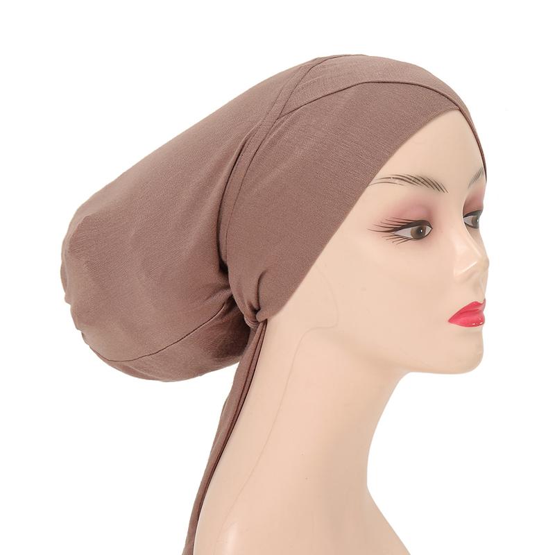Product Introduction of Modal Instant Hijab Elastic Hijabs Lace Up Cross Underlay Hat Cord Solid Adjustable Hijabs Inner Hijab for Graduation Casual Inner TUTU 16