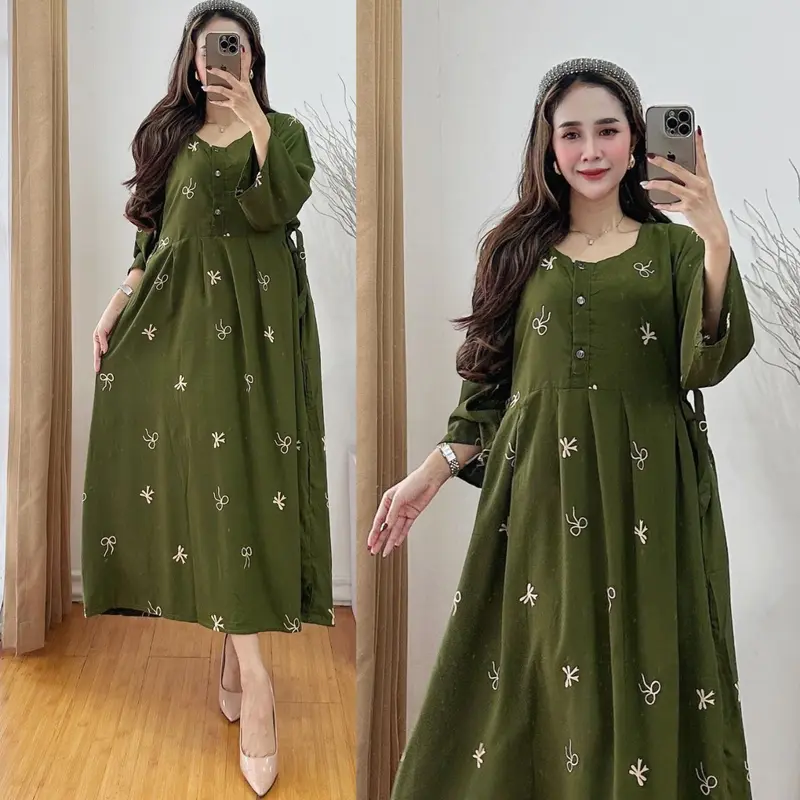 Saerah - Daster Jumbo Terbaru 2025 - Busui Bumil Kancing Depan - Rayon - Wanita 2