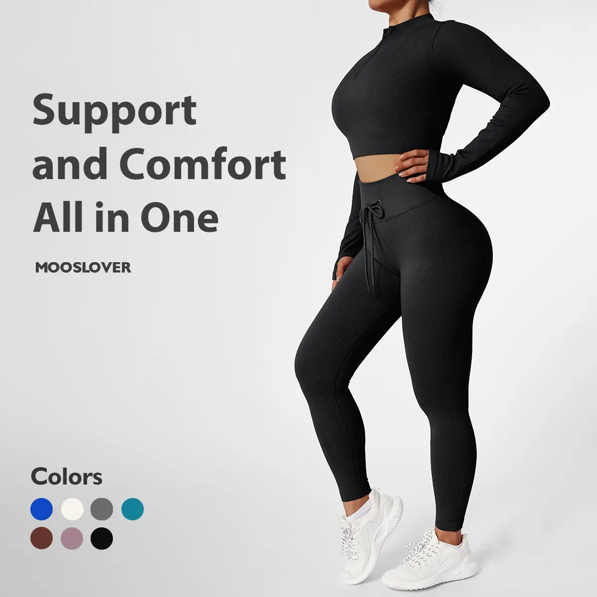 MOOSLOVER Streamline Seamless Yoga Sets Comfortable Breathable Womenswear SS212