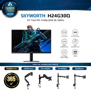 Monitor LED SKYWORTH H24G30Q 24" Fast IPS 1440p QHD 2K 180Hz HDMI 2.0x2 DP 1.4x1 Vesa 100x100mm Low Blue Light Desain Ergonomis Slim Bezel Detail lebih tajam kejernihan maksimal bebas tearing pengalaman gaming lebih imersif