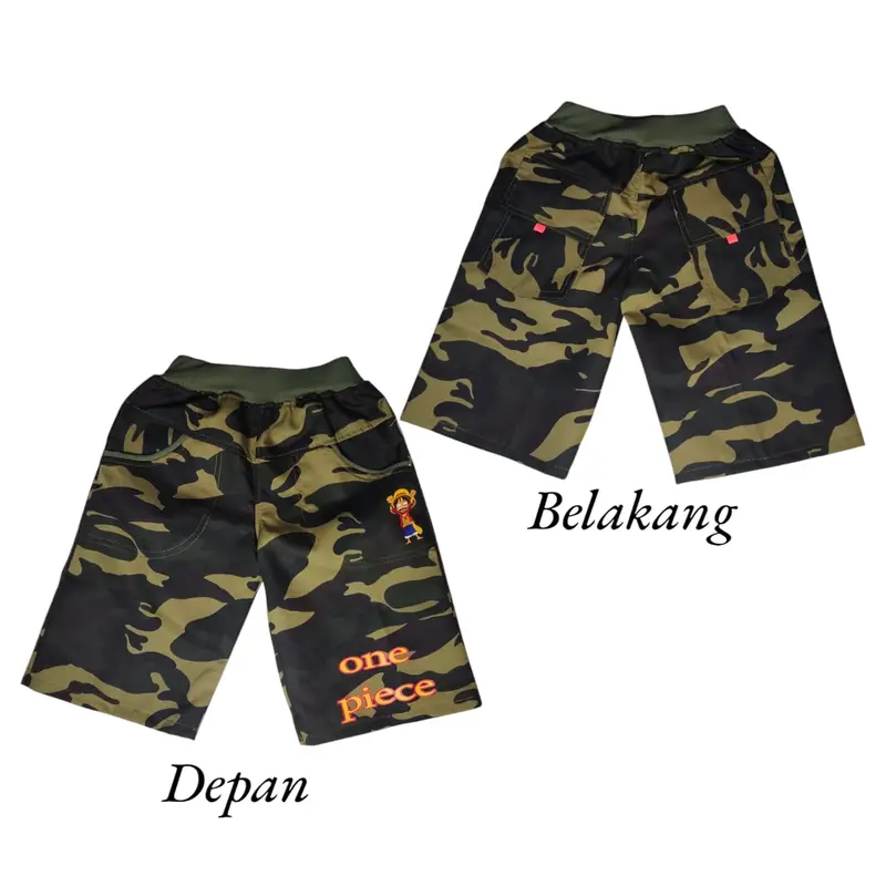 Celana Pendek Anak Biggi Loreng One Piece Laki-Laki Usia 4-8 Tahun Baby Canvas Sablon Digital Premium Motif Fashion 2