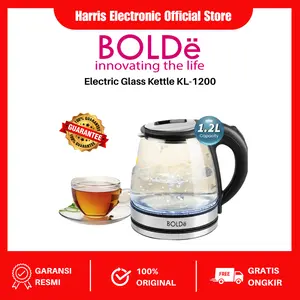 BOLDe Electric Glass Kettle KL-1200 1.2 Liter BPA Free / Lampu LED