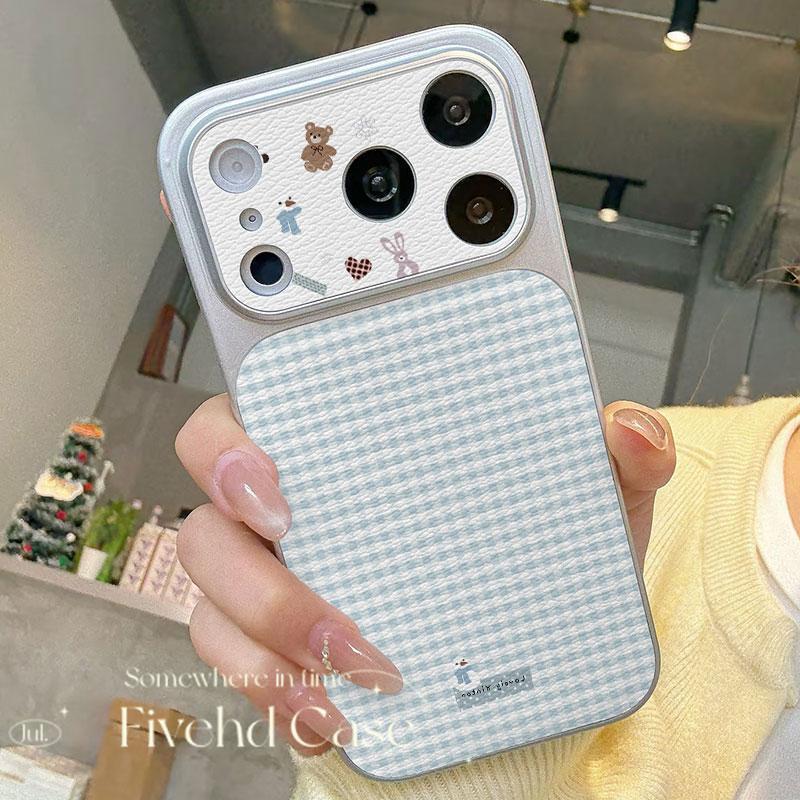 Vỏ Điện Thoại Chống Sốc Cho IPhone 18/16/17/11/15/12/13/14 Pro Max/X/XR/XS/14 Plus/8/7 Plus/SE,Ins Blue Grille Cub Chống Sốc Bảo Vệ Trường Hợp Điện Thoại