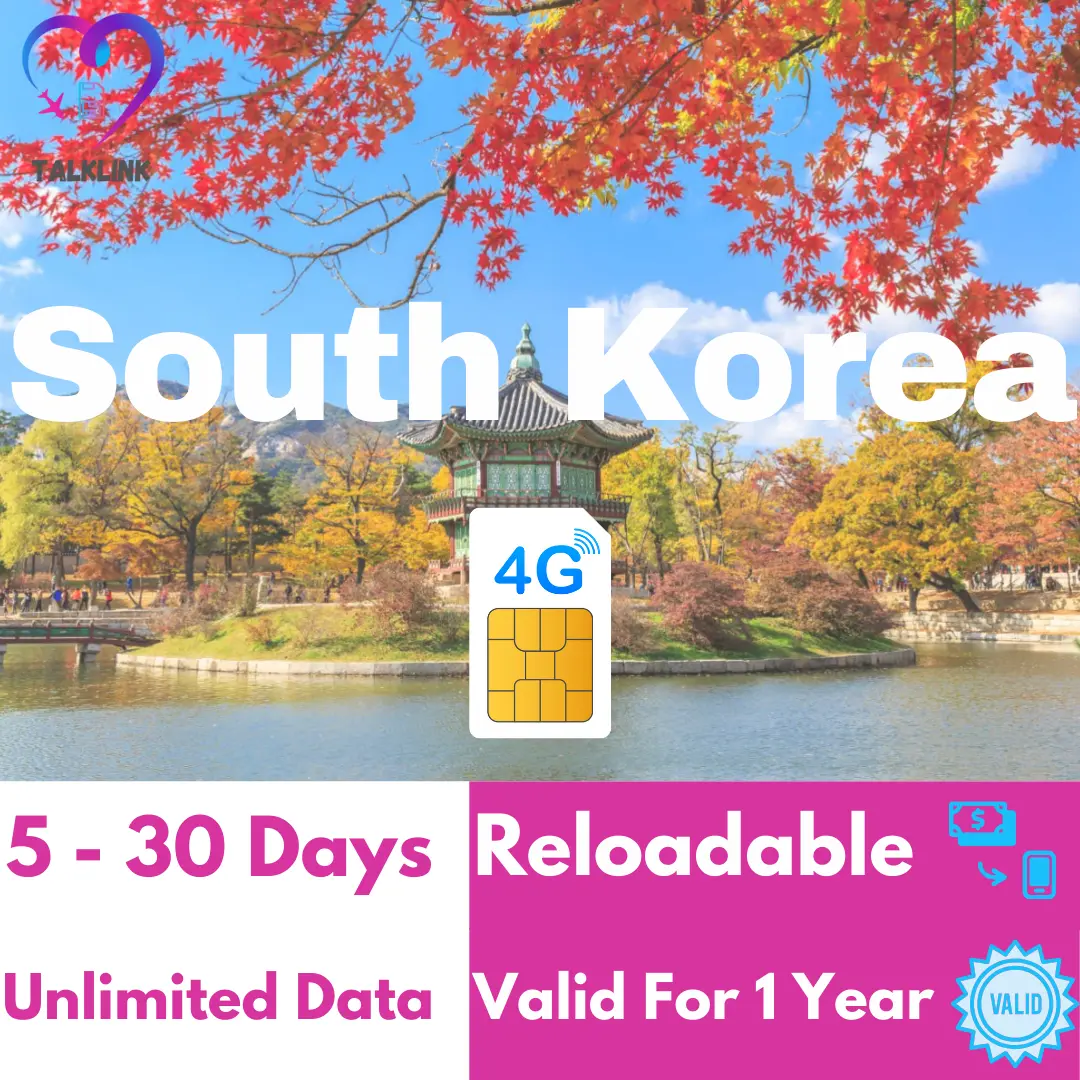 South Korea Physical SIM Card 5-30 Days High Speed Unlimited Data Travel SIM Card | No Registration Required