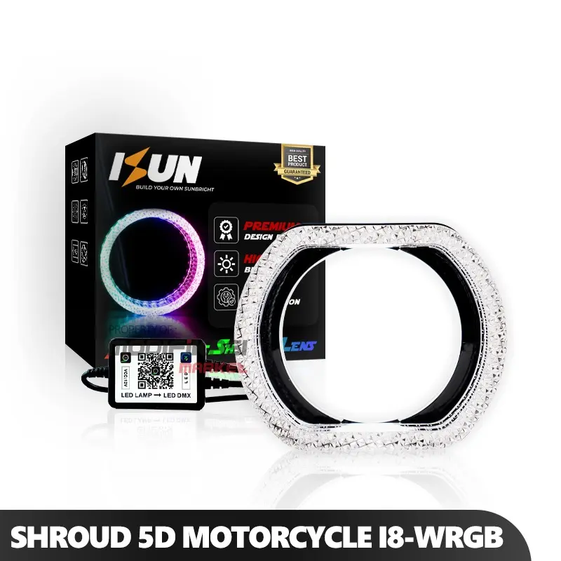 Shroud Matrix 5D Akrilik Motorcycle I8-O-WRGB 2.5 Inch APP Bluetooth 210 Mode DC12V 0