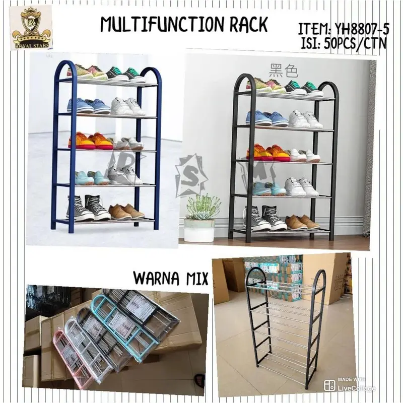 Rak sepatu susun 5 dari bahan stainless rak susun sepatu 5 tingkat 1