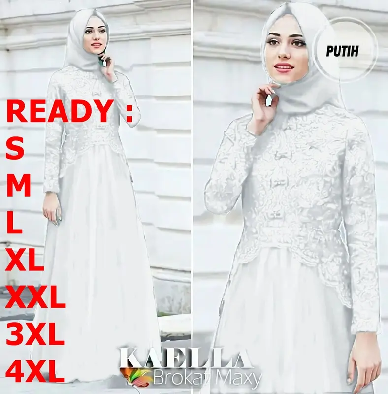 Terbaru 2024 Baju Gamis Brokat Kaella Maxy Dress Wanita S M L XL XXL 3XL 4XL Dress Kondangan Lebaran Terlaris Fashion Muslim Kekinian Murah Bisa COD 3