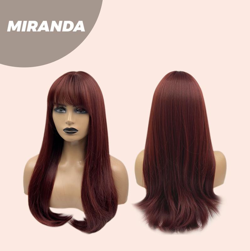 JBEXTENSION【UK】22 Inches Dark Red Curly Wig With Bangs MIRANDA 1