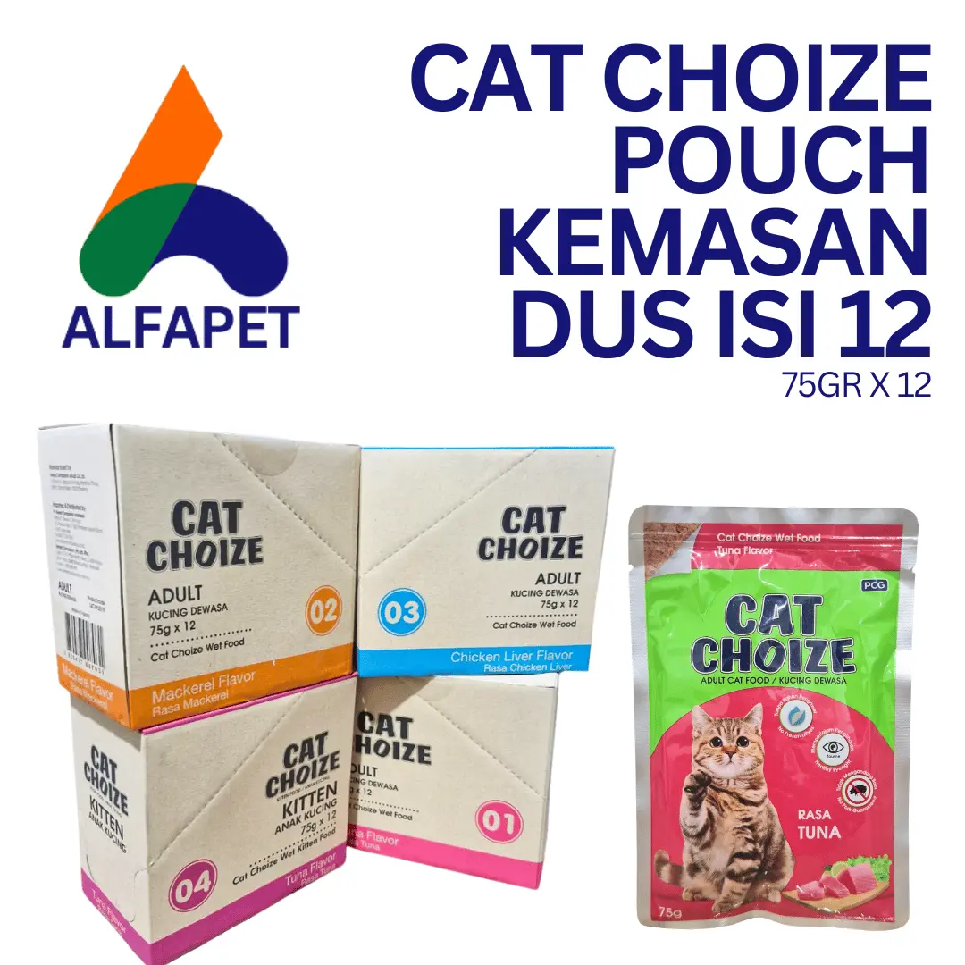 CICIPI Cat Choize Pouch Kemasan Dus Isi 12 @ 75gr Tanpa Bahan Pengawet Mempertajam Pengelihatan Aman untuk Kucing Tanpa Babi