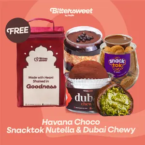 [ SALE ] ( FREE BAG MAROON ) Havana Choco + Dip Snacktok Nutella + Dubai Chewy