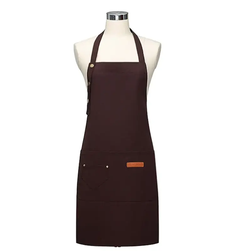 Apron Waterproof Celemek Anti Air Untuk Kerja Pria dan Wanita Barista Hitam 5