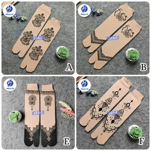 Kaos Kaki Jempol Motif Henna / Kaos Kaki Jempol Muslimah / Kaos Kaki Jempol Henna