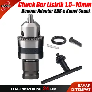 CASTA Kepala Bor / Drill Chuck 1.5 - 10 mm Keyless Drill Chuck Set Hex Shank/SDS/Socket Square Impact Driver Electric Wrench Drill Bit Quick Change Adapter Tool