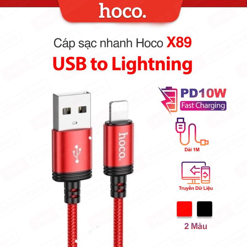 Cáp sạc nhanh PD10W USB to Lighning Hoco X89 dùng cho Iphone 14 trở xuống,…