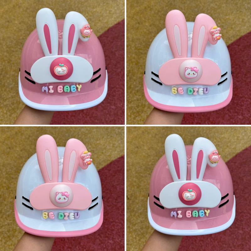   Tặng charm tên  Mũ bảo hiểm cá heo nửa đầu + tai thỏ. Đạt chuẩn kiểm định Quatest 