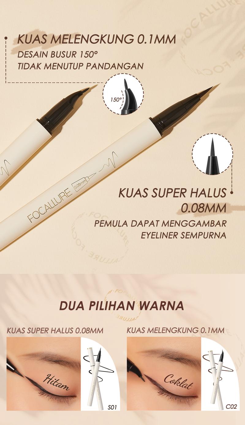 Product Introduction of [Official] FOCALLURE Ultra Fine Liquid Eyeliner Quick-dry tahan air #ConfidenceHalo 2
