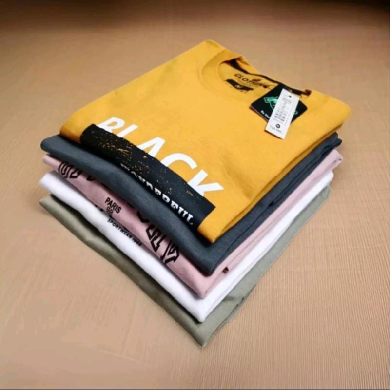 kaos pria wanita 3 pcs 80 Ribu distro model terbaru ukuran m l xl jumbo motif simple bahan semi Katun Tebal Baju Dewasa 0