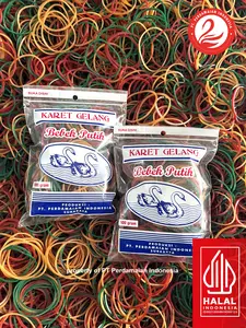 Karet Gelang Pentil Lubang Besar 100 Gram Halal Berkualitas Tinggi - Grosir - Hijau, Kuning, Merah